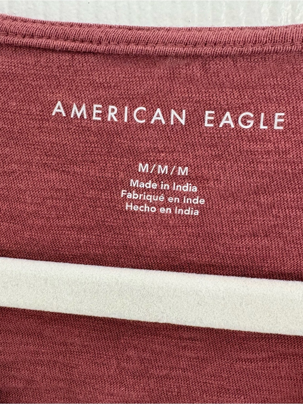 American Eagle Outfitters Long Sleeve Lace-Trim Crop Top in Wine - Picture 3 of 7